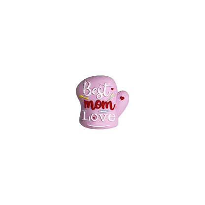Silicone 3D Focal Beads Mother Day Gloves Best mom Love Inscribed 20pcs 7