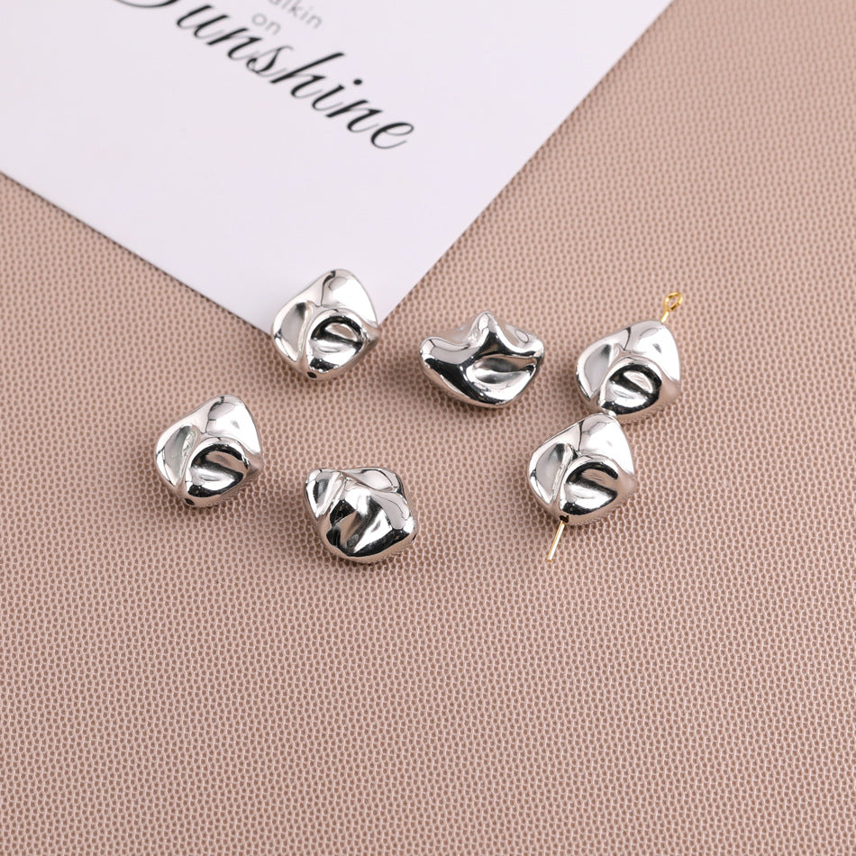 Silver Tone Irregular Shape CCB Plastic Beads 200pcs 17