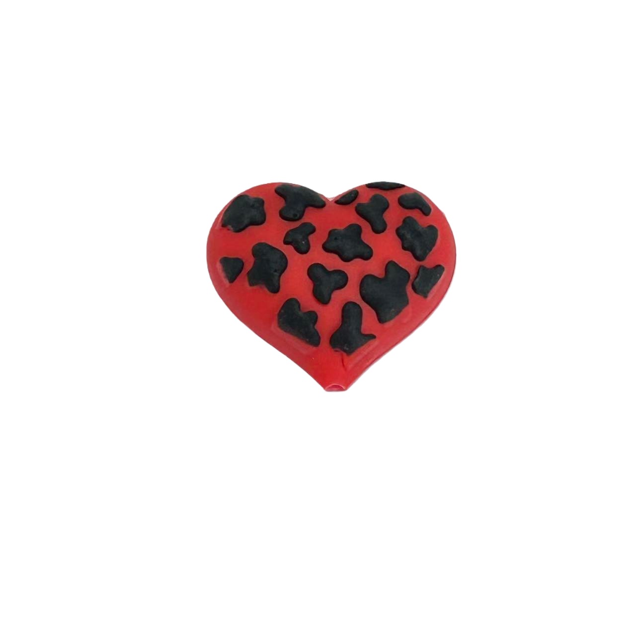 Silicone 3D Focal Beads Love Leopard Raised Heart Pattern 20pcs 10