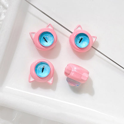 Cat Eye and One-Eyed Beast Metal Beads 10mm Baking Painted 10pcs 11