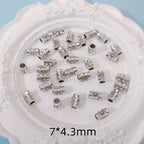 Tibetan Convex Patterned Metal Beads 7mm Alloy Tube 50pcs 4