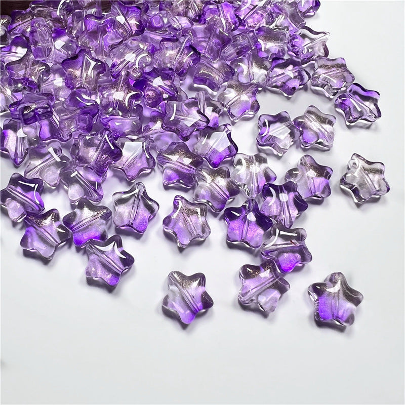 Czech Glass Beads Star 8mm Translucent Soft Color Gradient 50pcs 20