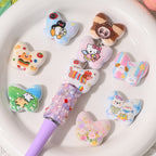 Labub Pattern Butterfly Acrylic Beads 25mm Glossy Pastel Cartoon 10pcs