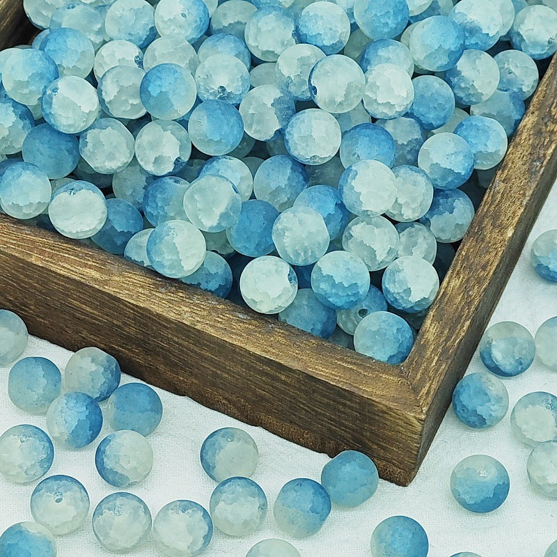 Frosted Round Glass Beads 10mm Muted Pastels Earth Tones 50pcs 11