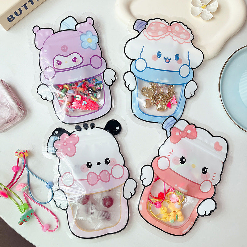 Sanrio Series Bottle Shaped Clear Window Ziplock Plastic Bags 10pcs 13x17cm 3