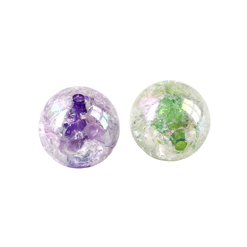 Plated Bubblegum Beads 18-20mm Dyed Core Crackle Glossy 20pcs 4
