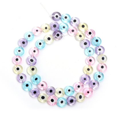 Flat Millefiori Evil Eye Lampwork Seed Glass Beads 6mm 60pcs 16