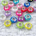 Acrylic Faceted Spacer Beads 15mm UV Plating Large Hole 20pcs 2