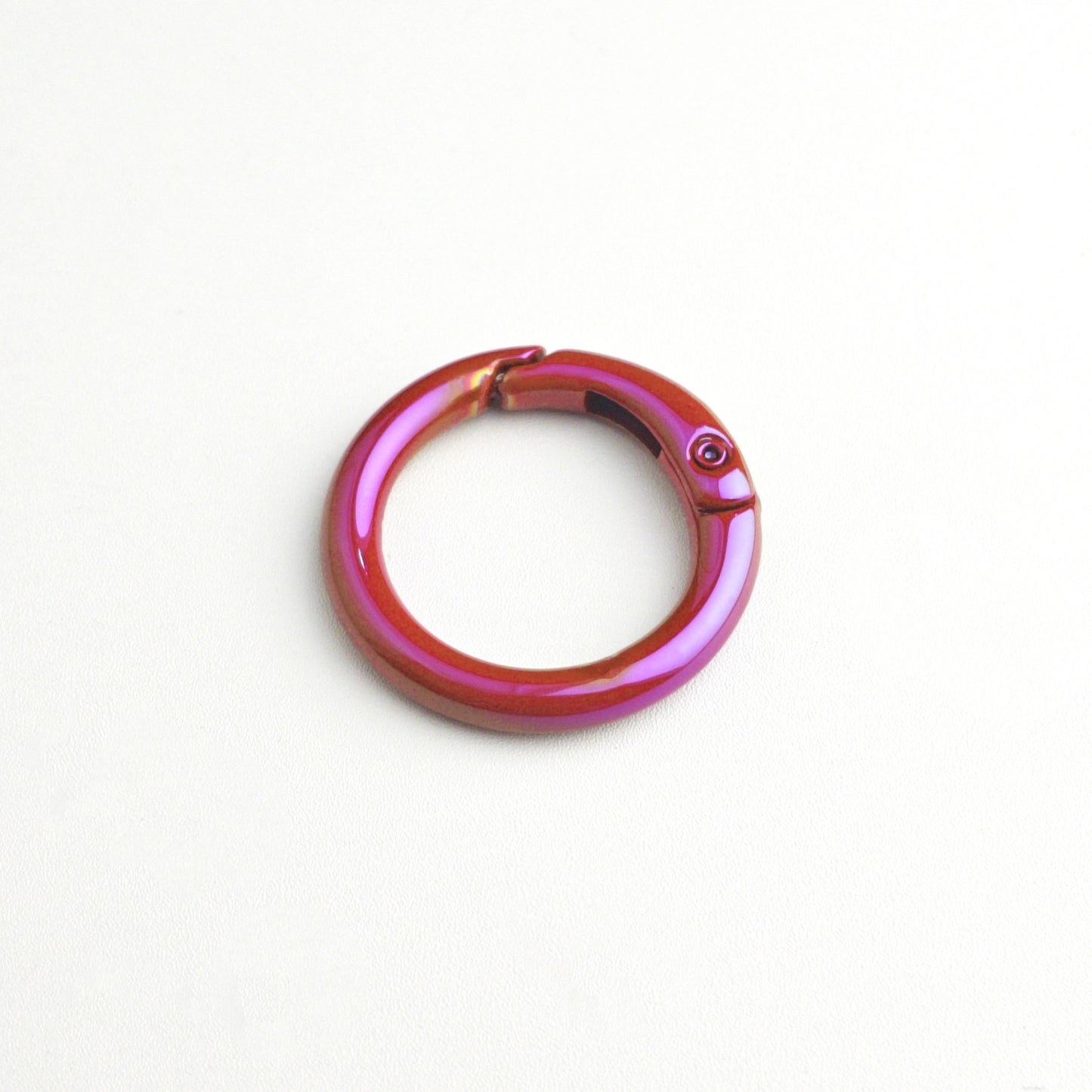 Alloy Iridescent Plating Spring Key Rings 20mm and 25mm 10pcs 21
