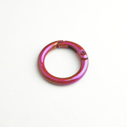 Alloy Iridescent Plating Spring Key Rings 20mm and 25mm 10pcs 21