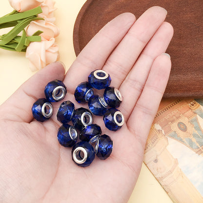 Blue Tone Resin Spacer Beads Mixed Shapes Multicolor 40pcs 17