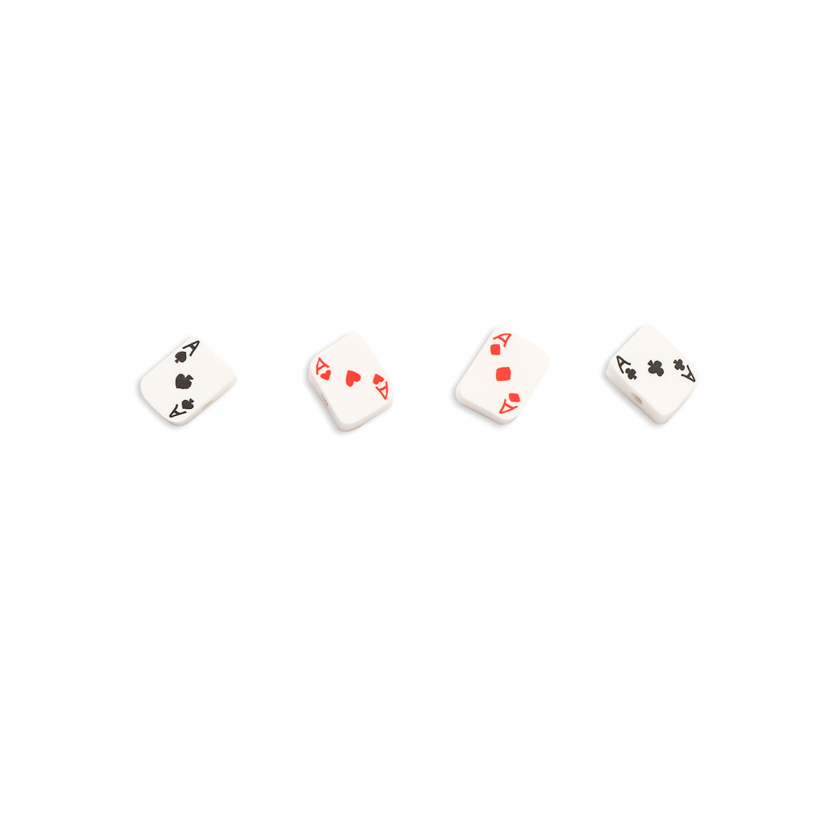 Flat Clay Beads 10mm Playing Cards Polymer Mixed 100pcs 5