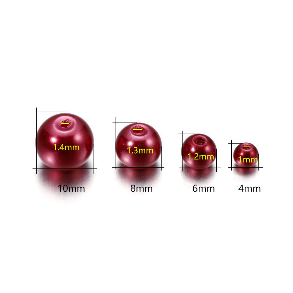 Pearl Glass Beads 8mm Imitation Smooth Glossy Mixed Colors 100pcs 2