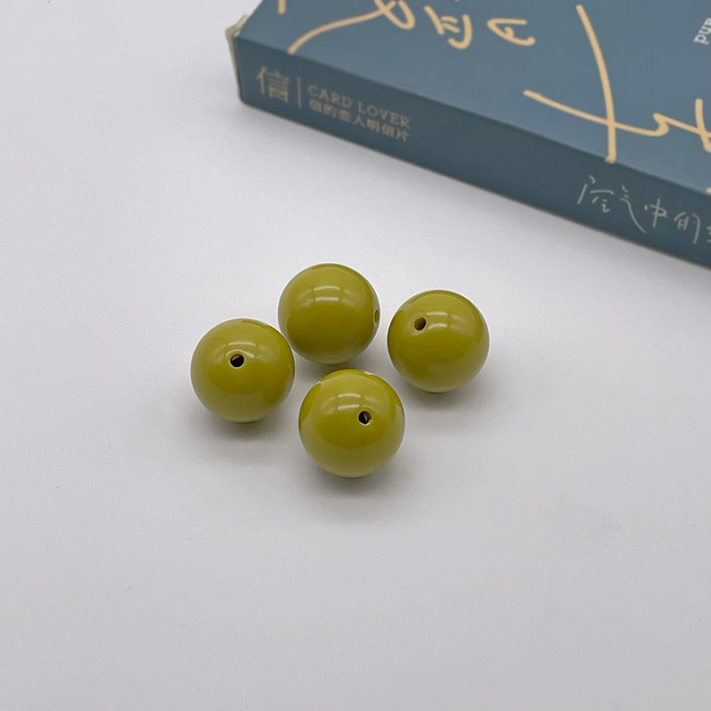 Opaque Bubblegum Beads 20mm Solid Color Glossy Mixed 113pcs 41