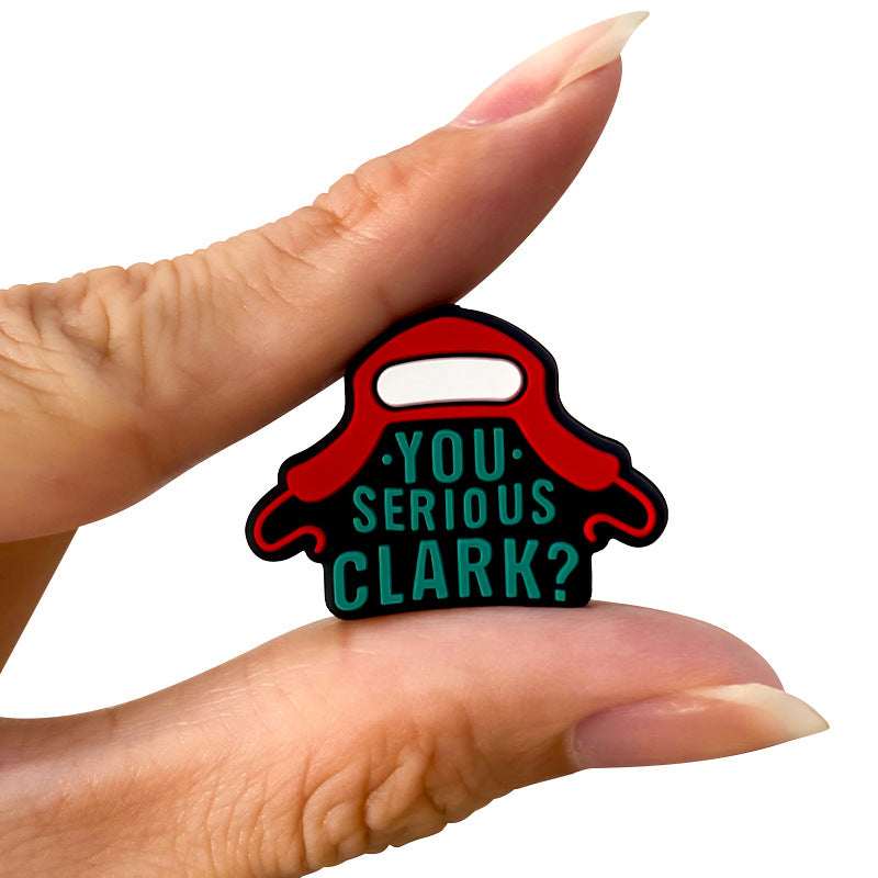 Silicone Focal Beads Christmas Work Hats YOU SERIOUS CLARK Text 20pcs 5