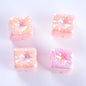 Macaron Color Balloon Square Acrylic Beads 14mm UV Plating 50pcs 12