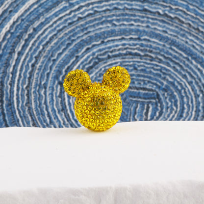 Polymer Clay Mickey Head Rhinestone Beads 17mm Full Pave 6pcs 12