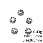 Alloy Star Moon Pattern Bead Caps 8mm Antique Silver 100pcs 4