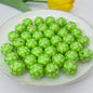 Round Acrylic Beads 16mm Gilded Plaid Pattern Glossy 50pcs 11