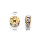 Stainless Steel Rhinestone Spacer Beads 8mm Color Retaining 50pcs 2