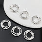 Leaves Wreath Metal Bead Frame 18mm Zinc Alloy Silver Tone 30pcs 3