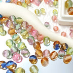 Transparent Glitter Powder Striped Resin Beads 8-10mm Mixed Colors 50pcs