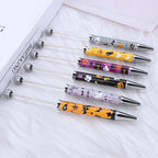 Beadable Pen Plastic Halloween Printed Pumpkin Ghost Spider Bat 5