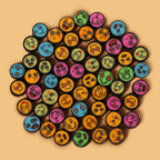 Round Clay Beads 9mm Colorful Funny Expression Polymer 100pcs 3