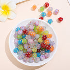 Rhinestone Bubblegum Beads 16-20mm Colorful Resin Sparkle 10pcs
