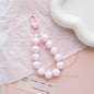 Acrylic Colour Beaded Wristlet Keychain Glossy Metal Clip 3