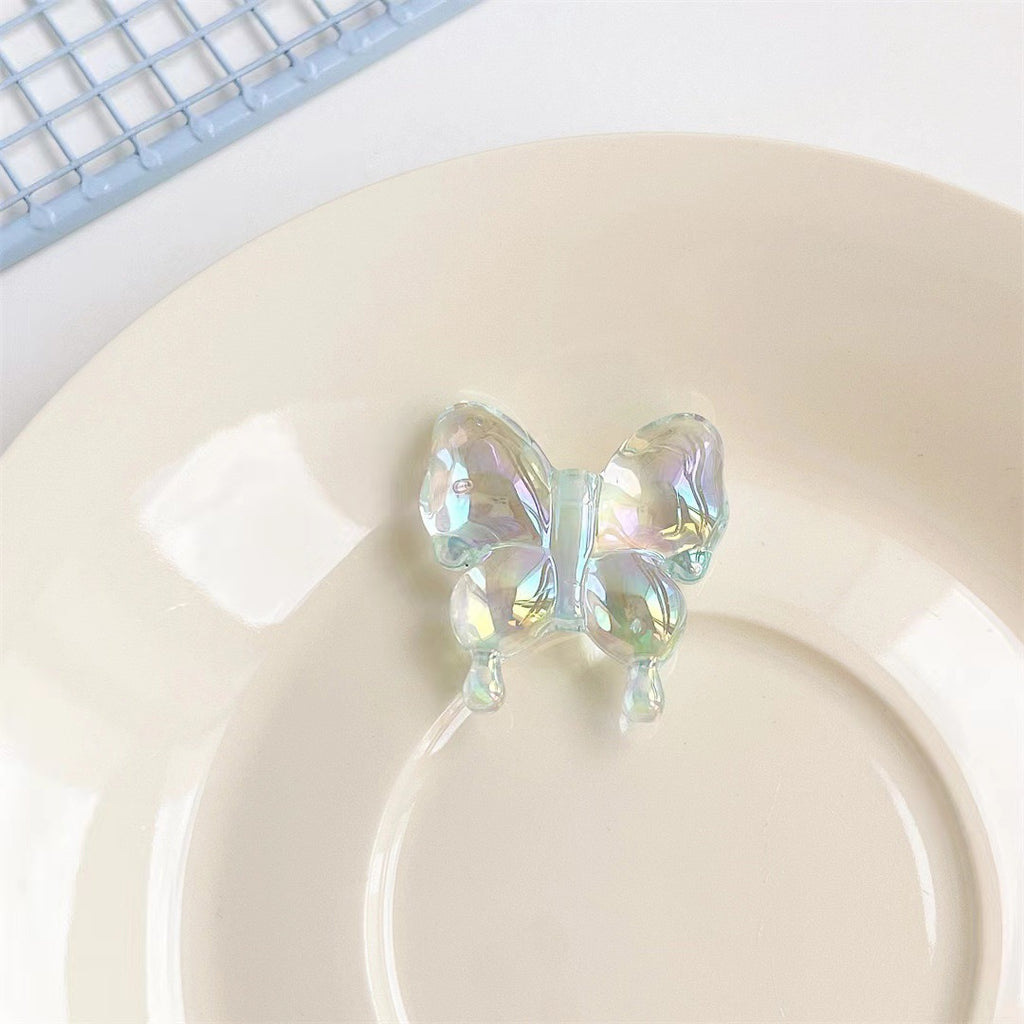 Transparent Plating Butterfly Acrylic Beads 29mm 50pcs 4