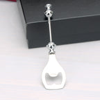 Beadable Bottle Opener Stainless Steel Silver Polished Finish 6
