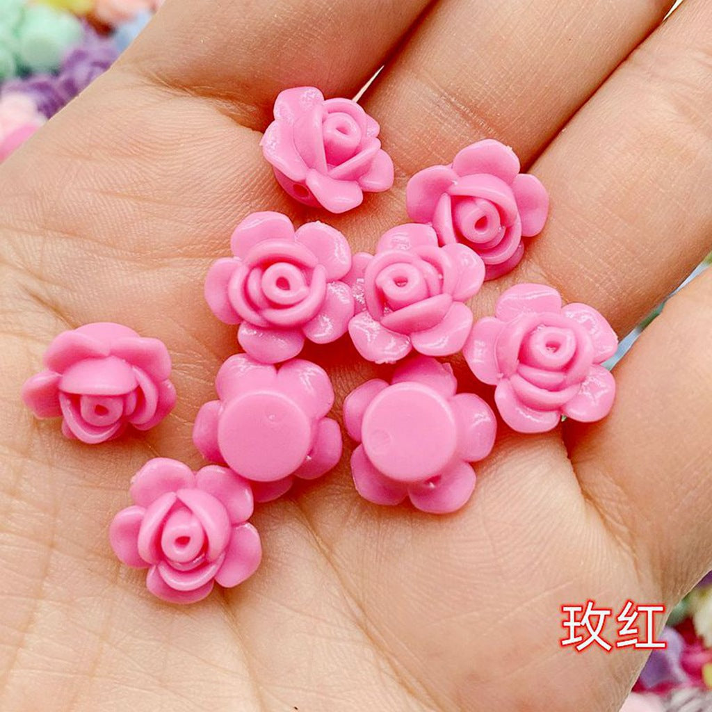 Japanese Camellia Acrylic Beads 12mm Pastel Colors 100pcs 13