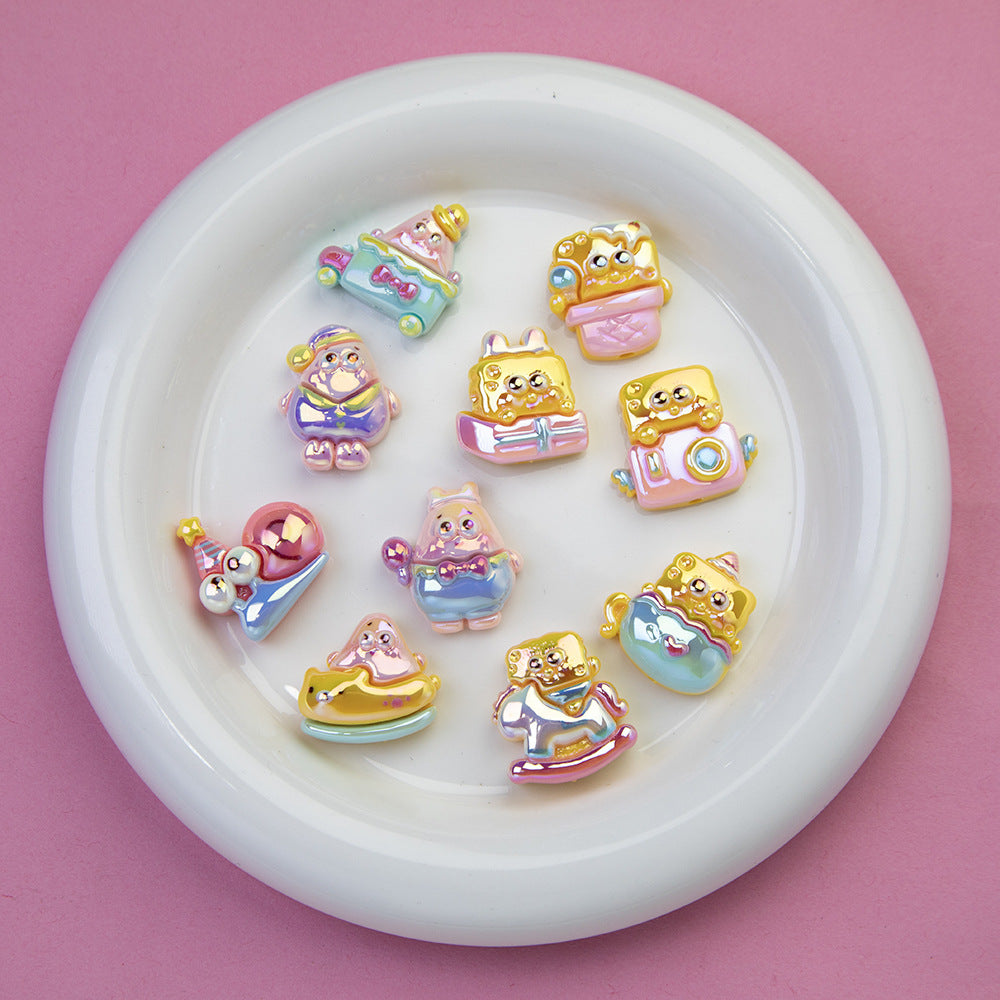 Spongebob Series Resin Beads Glossy Pastel Character Faces 20pcs 4