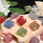 Glitter Heart Clover Acrylic Beads 19mm Sparkling Mixed 50pcs