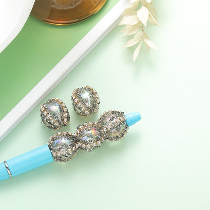 Bubblegum Oval Rhinestone Beads 16mm Chunky Acrylic 10pcs 7