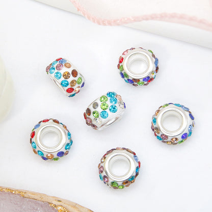 Rhinestone 3-Rows Spacer Beads 12mm Large Hole 50pcs 15