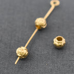 Brass Circle Cross Engraved Spacer Beads 5mm 6mm 50pcs