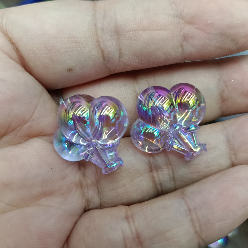 UV Plating Balloon Acrylic Beads 22mm Transparent Colorful 100pcs 3