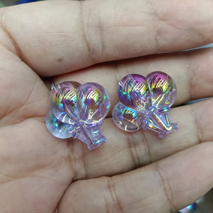 UV Plating Balloon Acrylic Beads 22mm Transparent Colorful 100pcs 3
