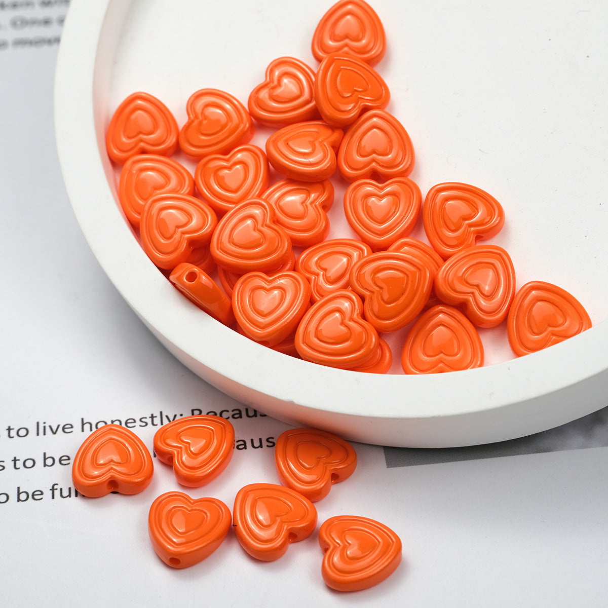 Mini Spiral Heart Acrylic Beads 11mm Colorful Mixed 50pcs 8