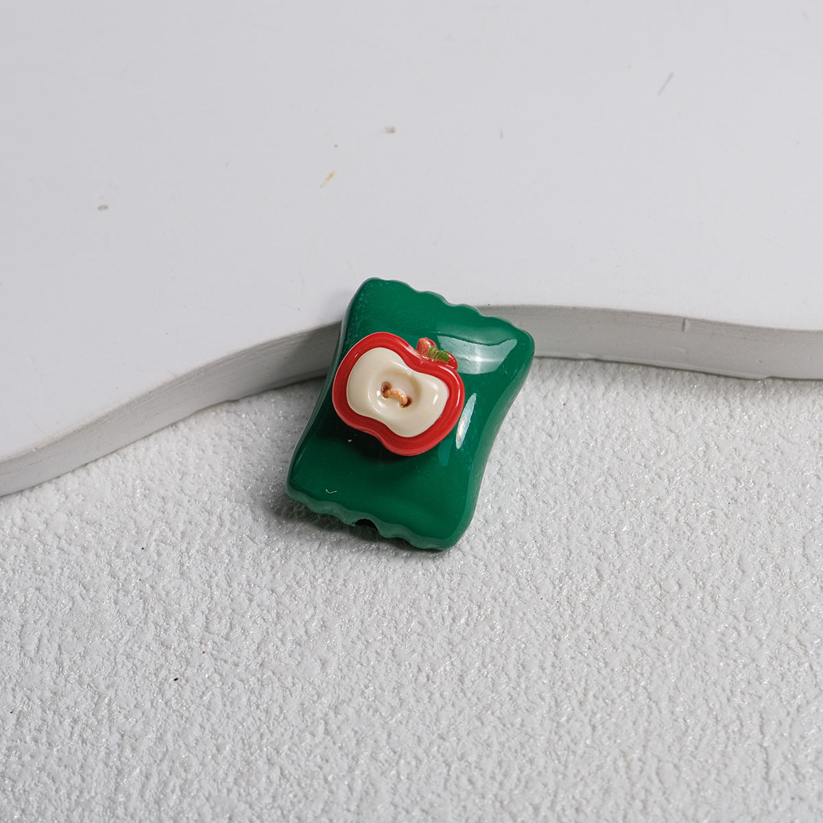 Fruit Snack Bag Acrylic Square Beads 23mm Glossy Detailed 10pcs 16