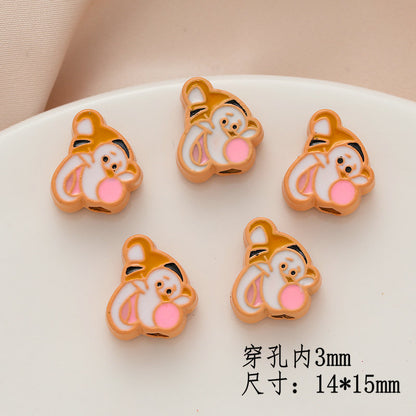 Cartoon Character Metal Beads Painted Enamel Alloy 10pcs 21
