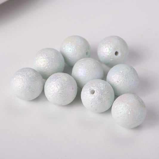 Frosted Acrylic Beads 16mm Cream Imitation Pearl Wrinkled 50pcs 2