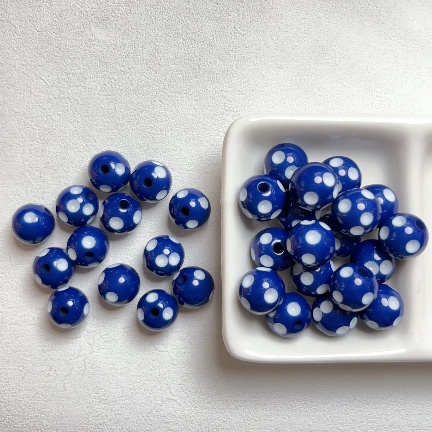 Bright Polka Dot Resin Beads 12mm Glossy Multicolor 20pcs 12