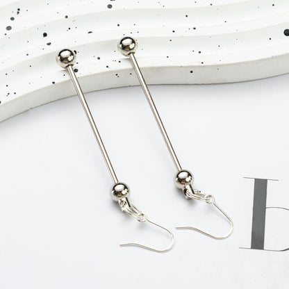 Beadable Earrings Metal Colorful Bar 7.8cm 4.4g Wholesale 8