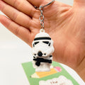 PVC Samurai Keychain Soft Rubber Cartoon Helmet Black and White 3