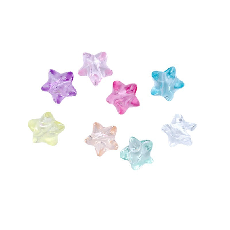 Transparent Star Acrylic Beads 11mm Chunky Pastel Mixed Colors 60pcs 5