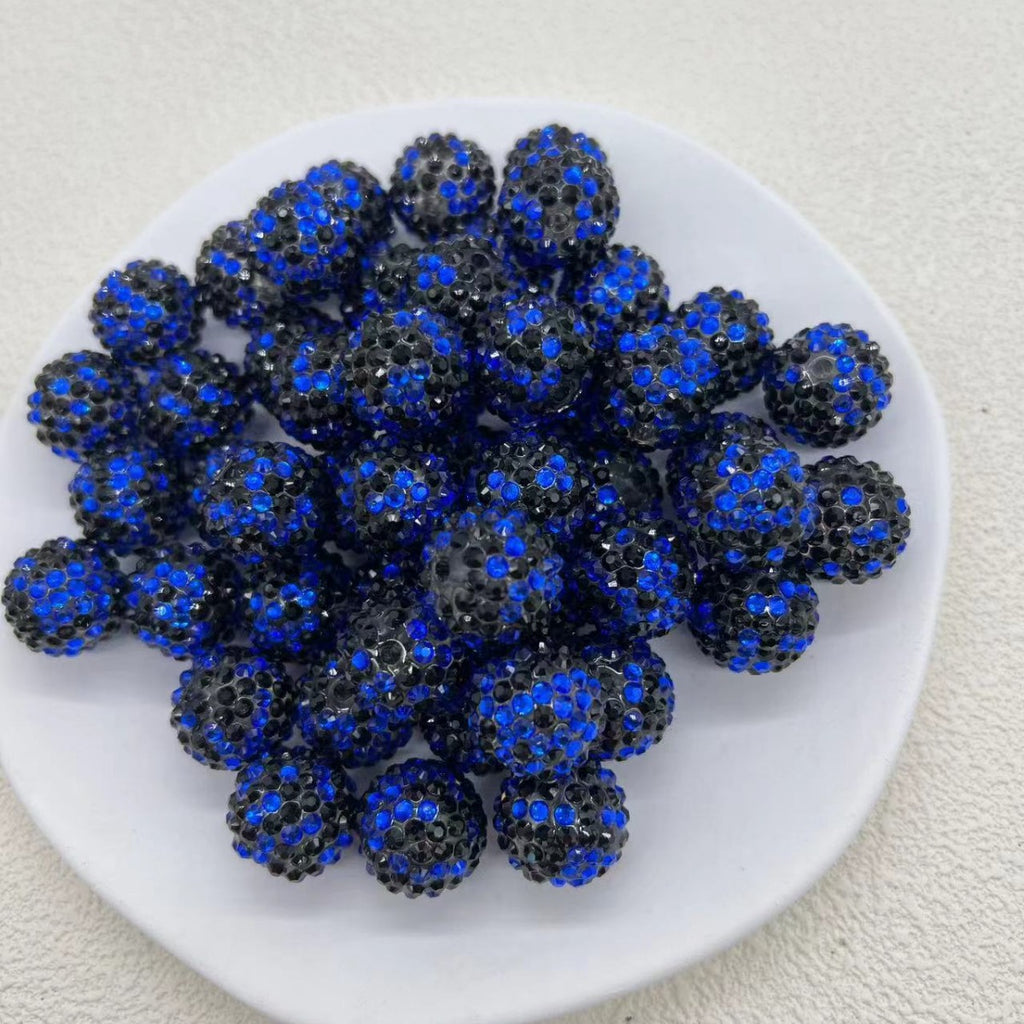 Rhinestone Bubblegum Beads 20mm Color-Mixing Resin Sparkle 50pcs 2