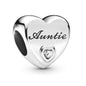 Heart Metal Beads Polished Silver Tone Large Hole 1pc 7